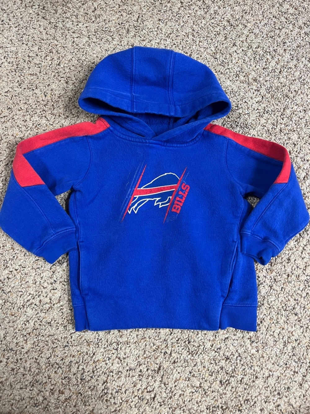 Buffalo Bills Kids Royal Blue Hoodie with Red Shoulder Stripes